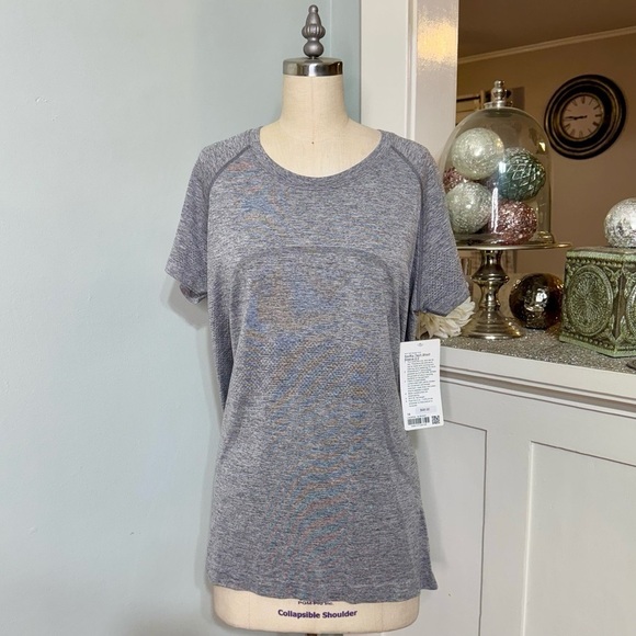 Lululemon Swiftly Tech 2.0 Short Sleeve Shirt Slate Gray Size 14 NWT - Picture 3 of 12